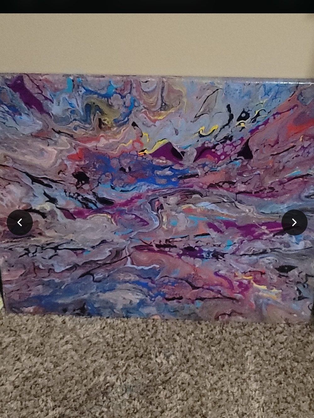 Abstract Fluid Art Canvas Print in Purple and Blue
